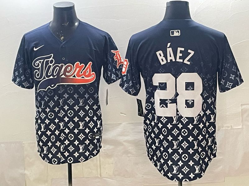 Men 2026 Detroit Tigers #28 Baez Blue Game Nike MLB Jersey 01